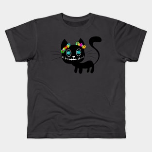 Dia de los Muertos Cat Kids T-Shirt